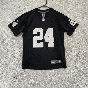 Marshawn Lynch Oakland Raiders Football Jersey Boys Medium #24 Black NFL Nike